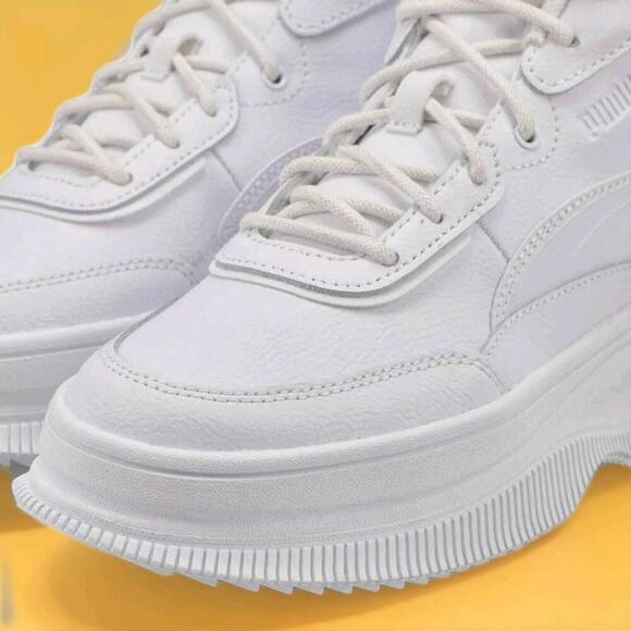 PUMA Women's Mayra Sneaker Boot High 10.5 Puma White-puma White-puma Silver New - Picture 5 of 9